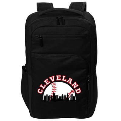 Cleveland Baseball Gift Cleveland Oh Cityscape Cle Skyline Gift Impact Tech Backpack