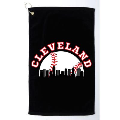Cleveland Baseball Gift Cleveland Oh Cityscape Cle Skyline Gift Golf Towel