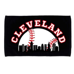 Cleveland Baseball Gift Cleveland Oh Cityscape Cle Skyline Gift Microfiber Hand Towel