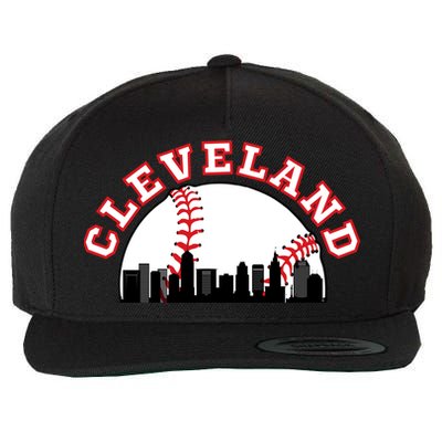 Cleveland Baseball Gift Cleveland Oh Cityscape Cle Skyline Gift Wool Snapback Cap