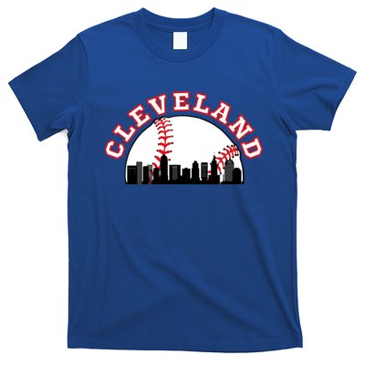 Cleveland Baseball Gift Cleveland Oh Cityscape Cle Skyline Gift T-Shirt