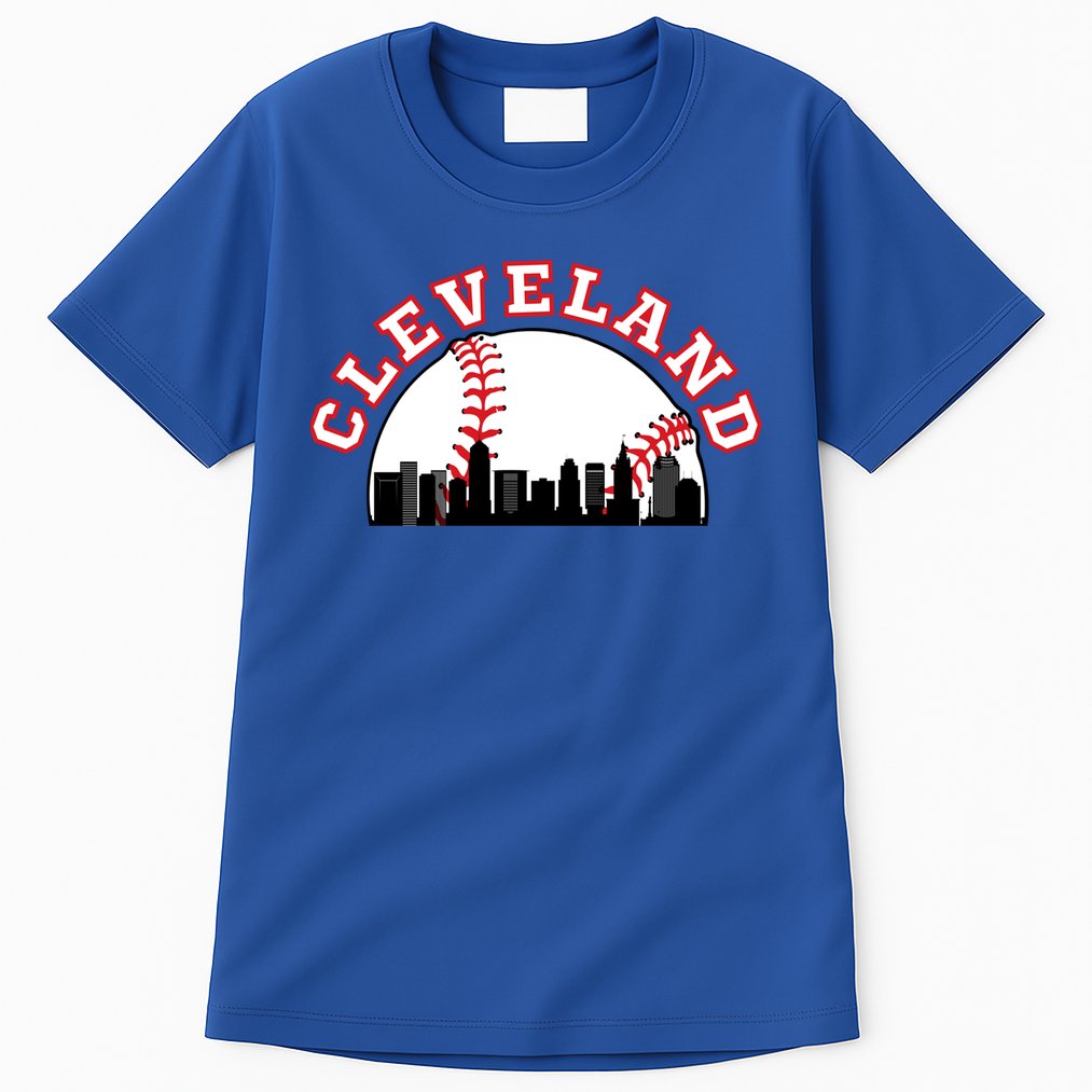 Cleveland Baseball Gift Cleveland Oh Cityscape Cle Skyline Gift Tall T-Shirt
