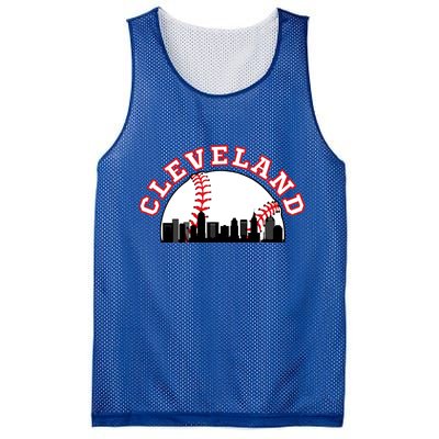 Cleveland Baseball Gift Cleveland Oh Cityscape Cle Skyline Gift Mesh Reversible Basketball Jersey Tank