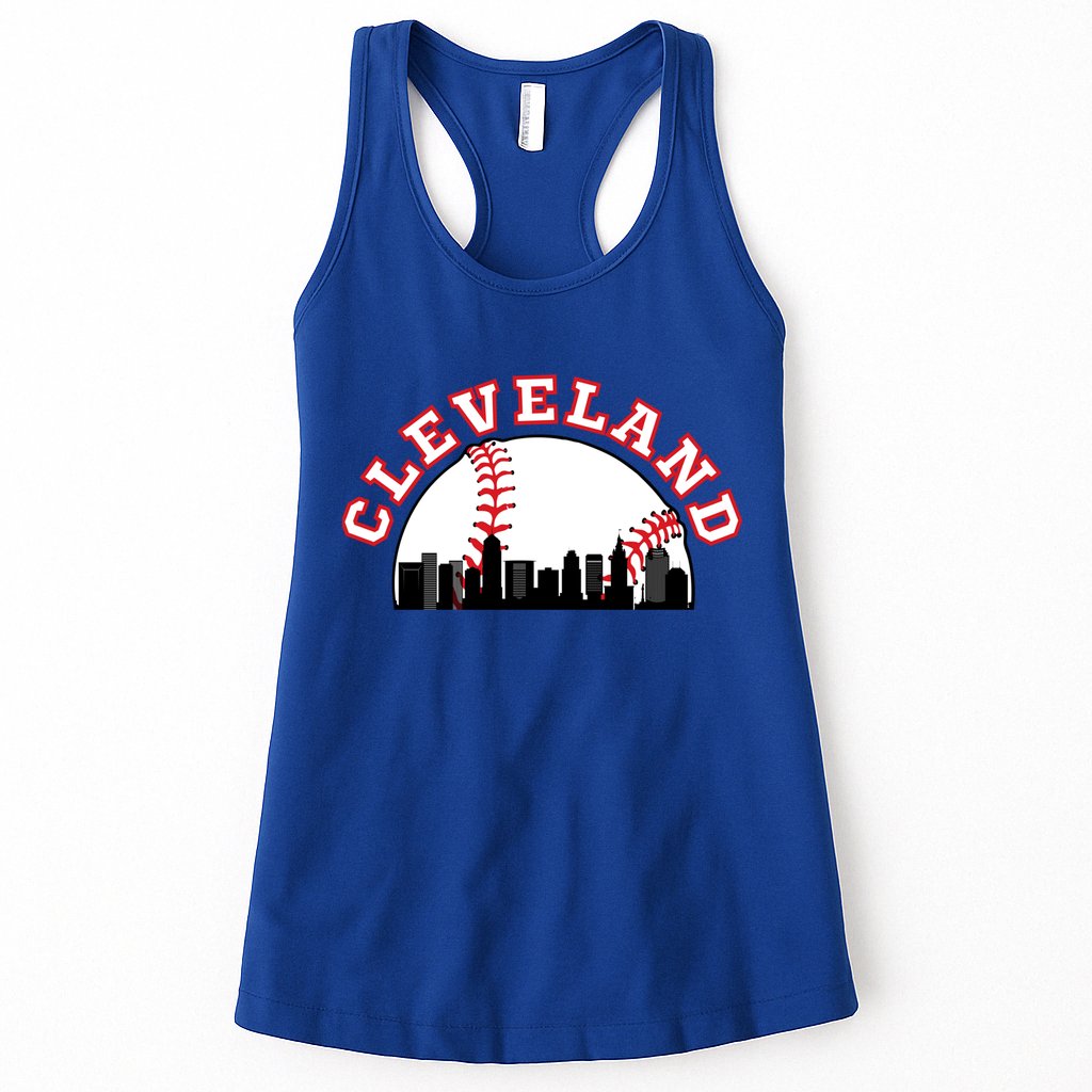 Cleveland Baseball Gift Cleveland Oh Cityscape Cle Skyline Gift Womens Tank Top