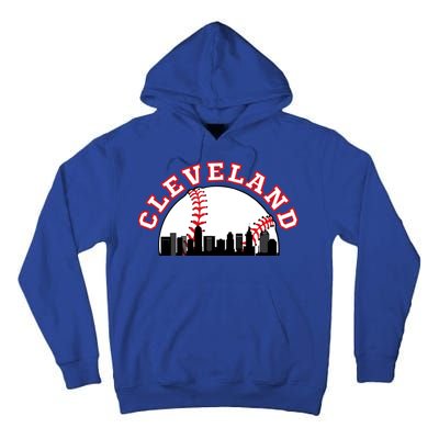 Cleveland Baseball Gift Cleveland Oh Cityscape Cle Skyline Gift Tall Hoodie