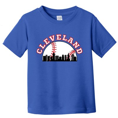Cleveland Baseball Gift Cleveland Oh Cityscape Cle Skyline Gift Toddler T-Shirt