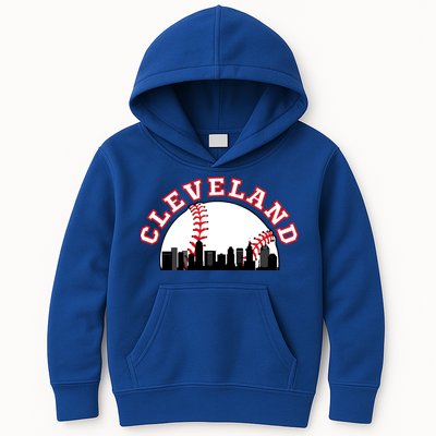 Cleveland Baseball Gift Cleveland Oh Cityscape Cle Skyline Gift Kids Hoodie