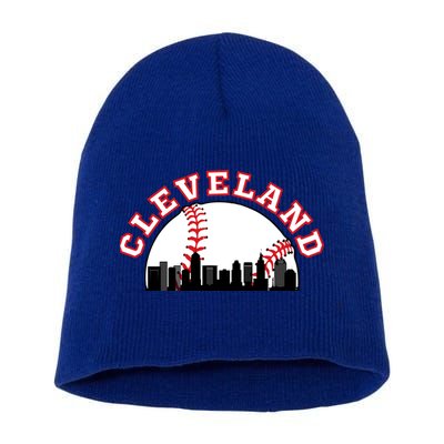 Cleveland Baseball Gift Cleveland Oh Cityscape Cle Skyline Gift Short Acrylic Beanie