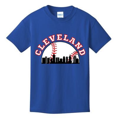 Cleveland Baseball Gift Cleveland Oh Cityscape Cle Skyline Gift Kids T-Shirt