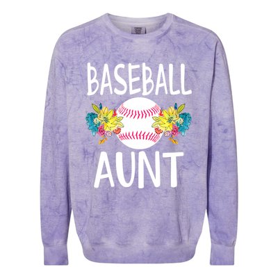 Cute Baseball Game Team Player Aunt Auntie Nephew Ball Cool Gift Colorblast Crewneck Sweatshirt