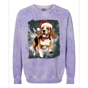 Christmas Beagle Gift Colorblast Crewneck Sweatshirt