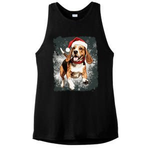 Christmas Beagle Gift Ladies PosiCharge Tri-Blend Wicking Tank