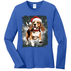 Christmas Beagle Gift Ladies Long Sleeve Shirt