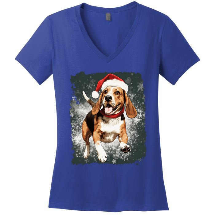 Christmas Beagle Gift Women's V-Neck T-Shirt