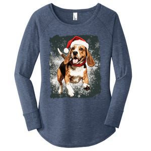 Christmas Beagle Gift Women's Perfect Tri Tunic Long Sleeve Shirt