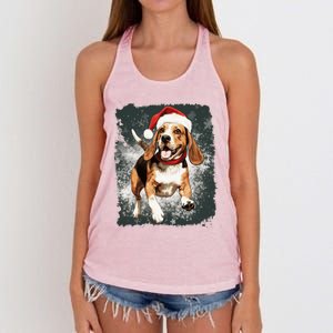 Christmas Beagle Gift Women's Knotted Racerback Tank