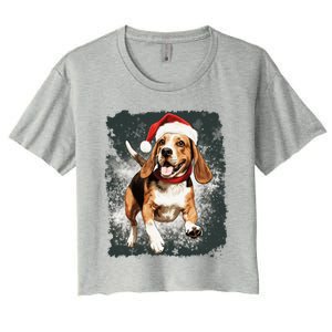 Christmas Beagle Gift Women's Crop Top Tee