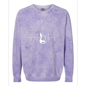 Cool Bass Guitar Heartbeat Design For Bass Player Men Women Colorblast Crewneck Sweatshirt