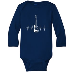 Cool Bass Guitar Heartbeat Design For Bass Player Men Women Baby Long Sleeve Bodysuit