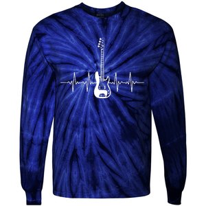 Cool Bass Guitar Heartbeat Design For Bass Player Men Women Tie-Dye Long Sleeve Shirt