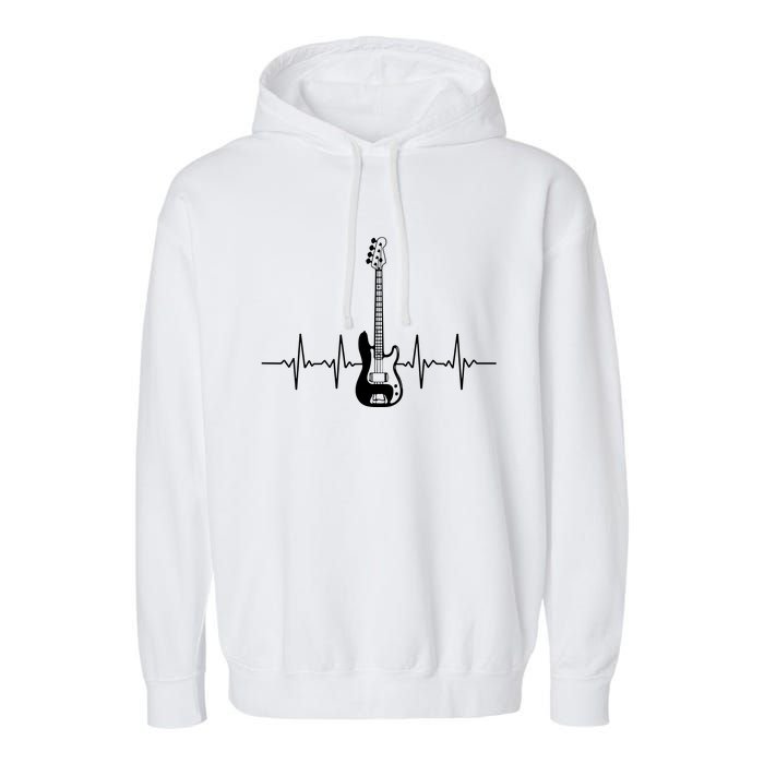 Cool Bass Guitar Heartbeat Design For Bass Player Men Women Garment-Dyed Fleece Hoodie