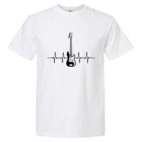 Cool Bass Guitar Heartbeat Design For Bass Player Men Women Garment-Dyed Heavyweight T-Shirt