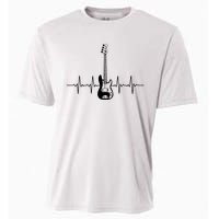 Cool Bass Guitar Heartbeat Design For Bass Player Men Women Cooling Performance Crew T-Shirt