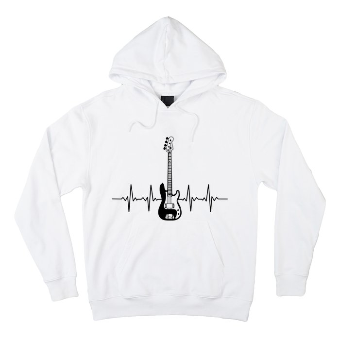 Cool Bass Guitar Heartbeat Design For Bass Player Men Women Hoodie