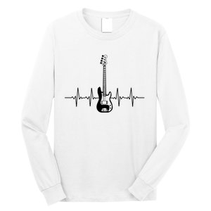 Cool Bass Guitar Heartbeat Design For Bass Player Men Women Long Sleeve Shirt