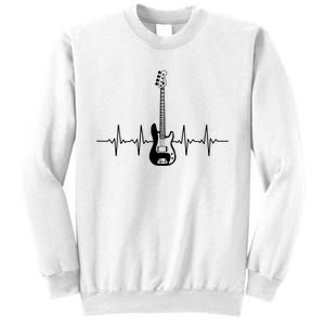 Cool Bass Guitar Heartbeat Design For Bass Player Men Women Sweatshirt