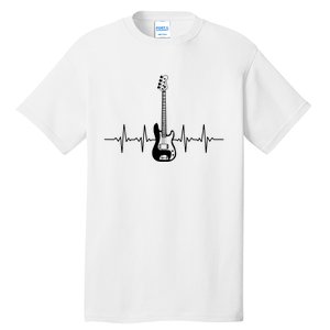 Cool Bass Guitar Heartbeat Design For Bass Player Men Women Tall T-Shirt