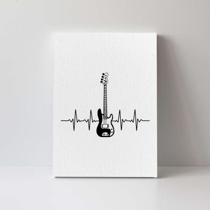 Cool Bass Guitar Heartbeat Design For Bass Player Men Women Canvas