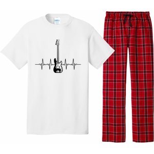 Cool Bass Guitar Heartbeat Design For Bass Player Men Women Pajama Set