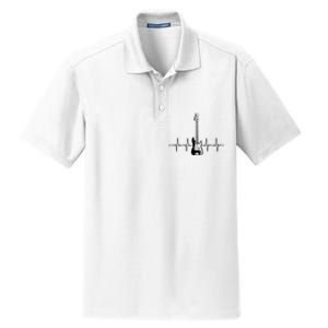 Cool Bass Guitar Heartbeat Design For Bass Player Men Women Dry Zone Grid Polo