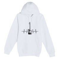 Cool Bass Guitar Heartbeat Design For Bass Player Men Women Premium Pullover Hoodie