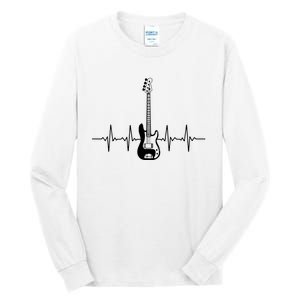 Cool Bass Guitar Heartbeat Design For Bass Player Men Women Tall Long Sleeve T-Shirt