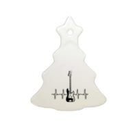 Cool Bass Guitar Heartbeat Design For Bass Player Men Women Ceramic Tree Ornament