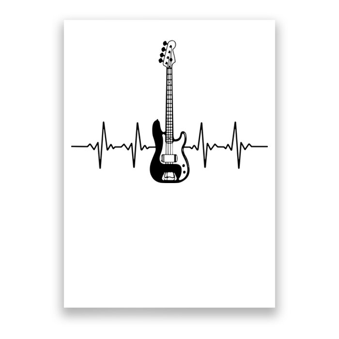 Cool Bass Guitar Heartbeat Design For Bass Player Men Women Poster