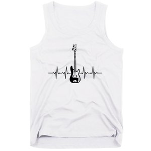 Cool Bass Guitar Heartbeat Design For Bass Player Men Women Tank Top