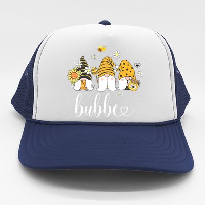 Cute Bubbe Gnomes With Bees And Sunflower Country Style Gift Trucker Hat