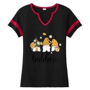 Cute Bubbe Gnomes With Bees And Sunflower Country Style Meaningful Gift Ladies Halftime Notch Neck Tee