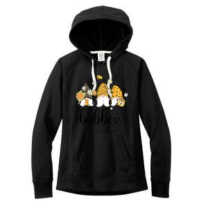 Cute Bubbe Gnomes With Bees And Sunflower Country Style Meaningful Gift Women's Fleece Hoodie