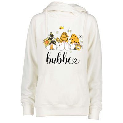 Cute Bubbe Gnomes With Bees And Sunflower Country Style Meaningful Gift Womens Funnel Neck Pullover Hood