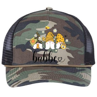 Cute Bubbe Gnomes With Bees And Sunflower Country Style Meaningful Gift Retro Rope Trucker Hat Cap