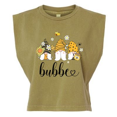 Cute Bubbe Gnomes With Bees And Sunflower Country Style Meaningful Gift Garment-Dyed Women's Muscle Tee