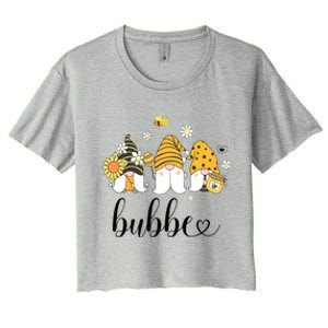 Cute Bubbe Gnomes With Bees And Sunflower Country Style Meaningful Gift Women's Crop Top Tee