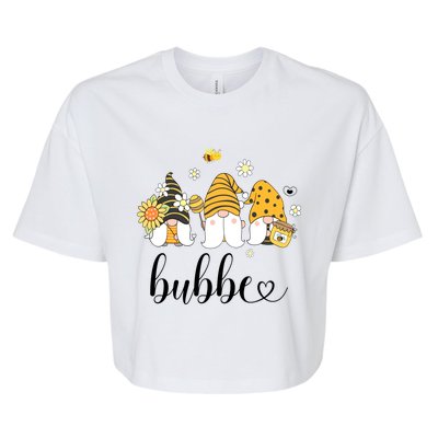 Cute Bubbe Gnomes With Bees And Sunflower Country Style Meaningful Gift Bella+Canvas Jersey Crop Tee