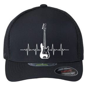 Cool Bass Guitar Heartbeat Design For Bass Player Men Women Flexfit Unipanel Trucker Cap