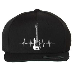 Cool Bass Guitar Heartbeat Design For Bass Player Men Women Wool Snapback Cap