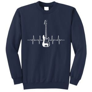 Cool Bass Guitar Heartbeat Design For Bass Player Men Women Sweatshirt